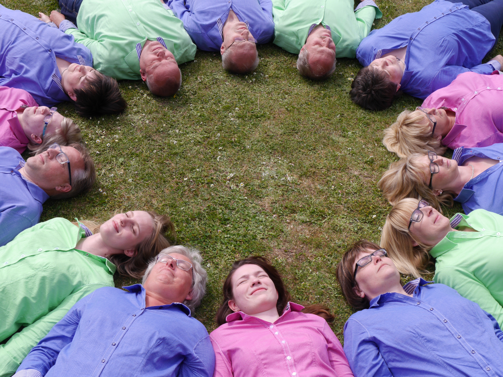 VoCapella entspannt im Gras